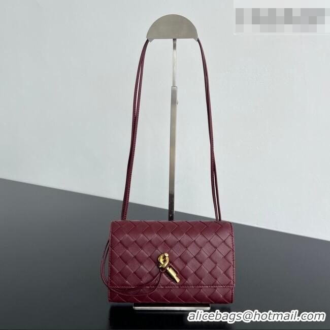 Top Quality Bottega Veneta Andiamo Pouch on Strap Mini Bag in Intrecciato Leather 836940 Barolo Red 2026