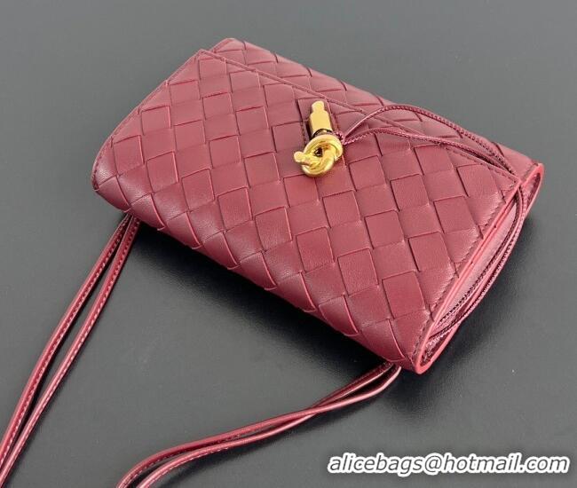 Top Quality Bottega Veneta Andiamo Pouch on Strap Mini Bag in Intrecciato Leather 836940 Barolo Red 2026