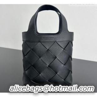 Grade Design Bottega Veneta Men's Small Diago Tote Bag in Grained Intrecciato Leather 837364 Black 2026