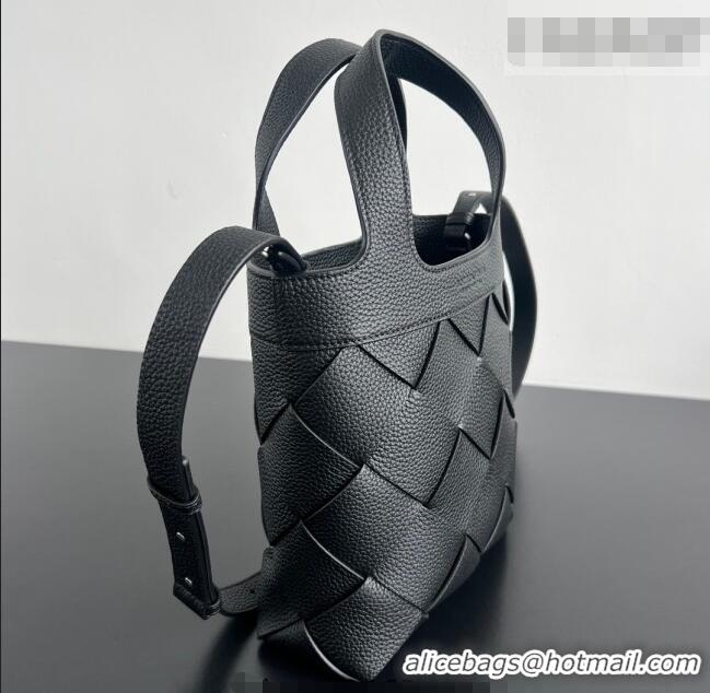 Grade Design Bottega Veneta Men's Small Diago Tote Bag in Grained Intrecciato Leather 837364 Black 2026