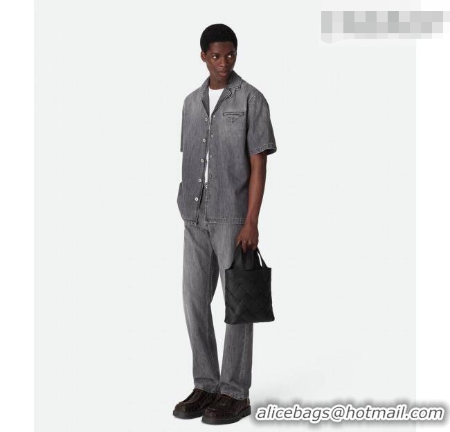 Grade Design Bottega Veneta Men's Small Diago Tote Bag in Grained Intrecciato Leather 837364 Black 2026