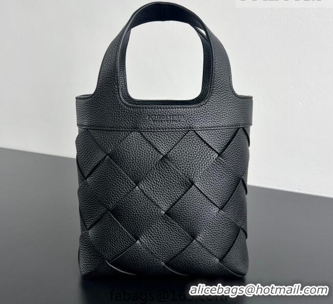 Grade Design Bottega Veneta Men's Small Diago Tote Bag in Grained Intrecciato Leather 837364 Black 2026
