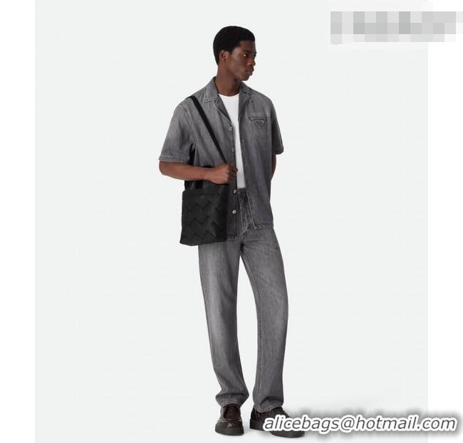 Grade Design Bottega Veneta Men's Small Diago Tote Bag in Grained Intrecciato Leather 837364 Black 2026