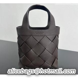 Luxury Discount Bottega Veneta Men's Small Diago Tote Bag in Grained Intrecciato Leather 837364 Fondant Brown 2026