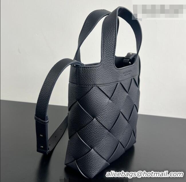 Top Grade Bottega Veneta Men's Small Diago Tote Bag in Grained Intrecciato Leather 837364 Nocturnal Blue 2026