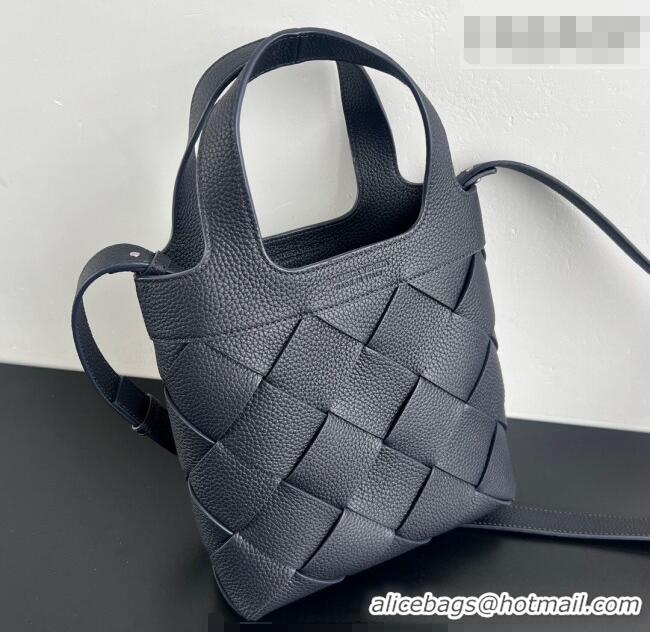 Top Grade Bottega Veneta Men's Small Diago Tote Bag in Grained Intrecciato Leather 837364 Nocturnal Blue 2026