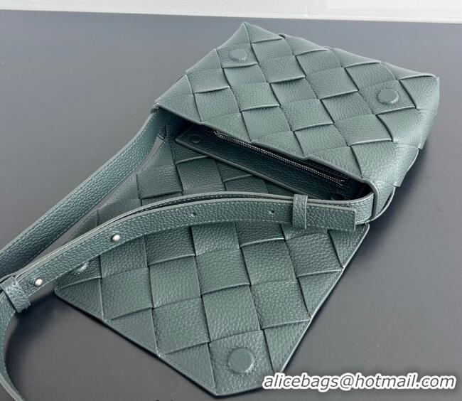 Best Quality Bottega Veneta Men's Diago Mini Bag in Grained Intrecciato Leather 795637 Dark Green 2026