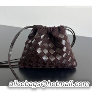 Famous Brand Bottega Veneta Small Dustbag in Intrecciato Leather and Suede 816987 Brown 2025