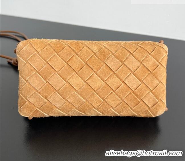 Top Quality Bottega Veneta Intrecciato Suede Concert Pouch Mini bag 794258 Amber Brown 2025