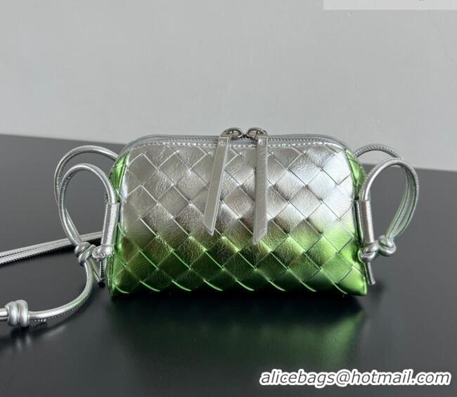 Grade Design Bottega Veneta Intrecciato Leather Concert Pouch Mini bag 794258 Silver/Green 2025