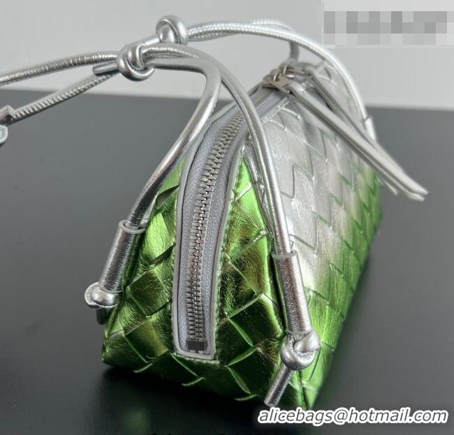 Grade Design Bottega Veneta Intrecciato Leather Concert Pouch Mini bag 794258 Silver/Green 2025