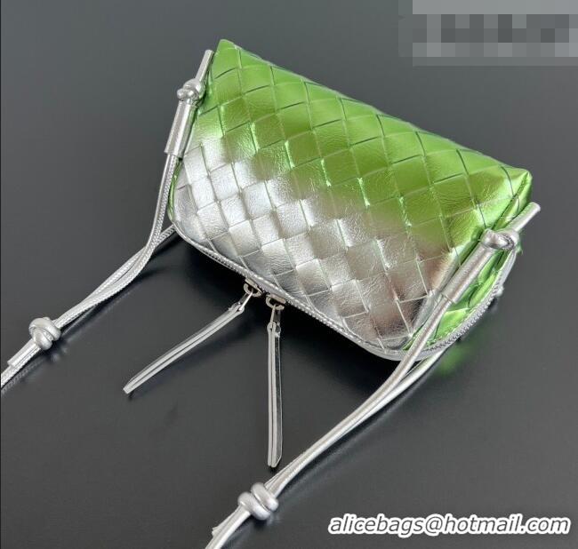 Grade Design Bottega Veneta Intrecciato Leather Concert Pouch Mini bag 794258 Silver/Green 2025
