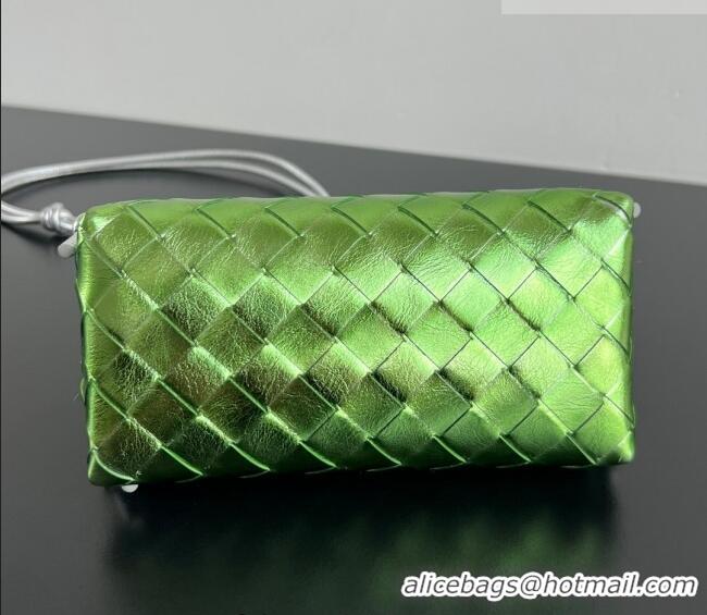 Grade Design Bottega Veneta Intrecciato Leather Concert Pouch Mini bag 794258 Silver/Green 2025