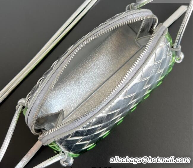 Grade Design Bottega Veneta Intrecciato Leather Concert Pouch Mini bag 794258 Silver/Green 2025