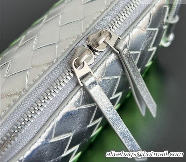 Grade Design Bottega Veneta Intrecciato Leather Concert Pouch Mini bag 794258 Silver/Green 2025