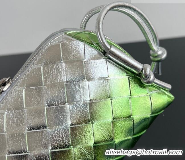 Grade Design Bottega Veneta Intrecciato Leather Concert Pouch Mini bag 794258 Silver/Green 2025