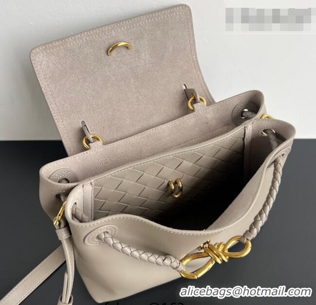 Good Taste Bottega Veneta Small Ciao Ciao Top Handle Bag in Calf Leather 835835 Limestone Grey 2025