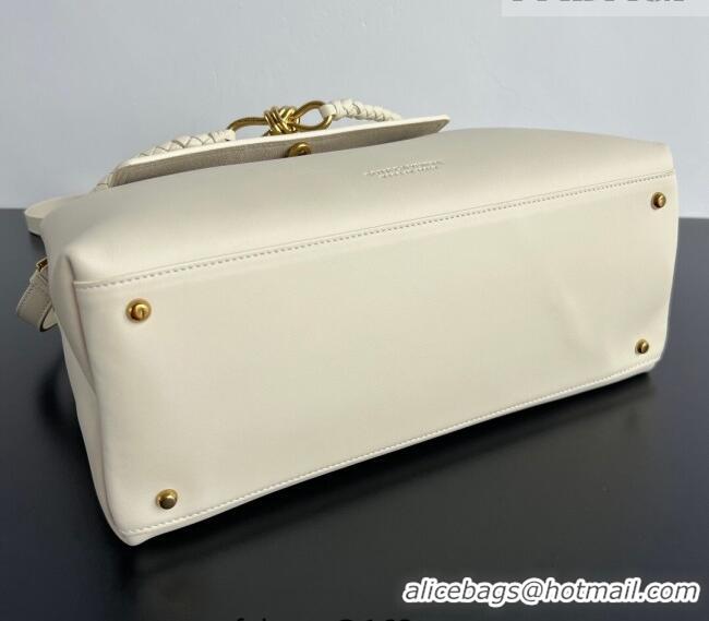 Good Taste Bottega Veneta Medium Ciao Ciao Top Handle Bag in Calf Leather 817231 Sea Salt 2025