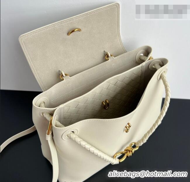 Good Taste Bottega Veneta Medium Ciao Ciao Top Handle Bag in Calf Leather 817231 Sea Salt 2025