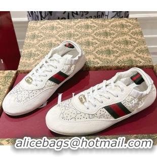 Best Product Gucci Shift Sneakers in Suede and GG Strass White 1218044 2026