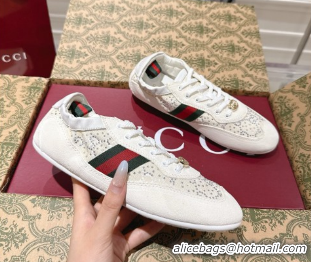 Best Product Gucci Shift Sneakers in Suede and GG Strass White 1218044 2026