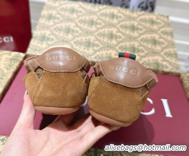 Good Product Gucci Shift Sneakers in Suede and Mesh Brown 1218047 2026