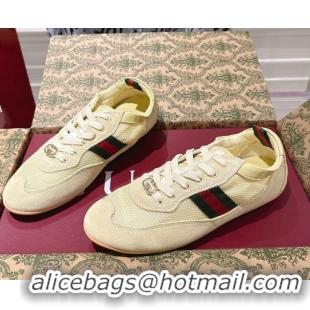 Fashion Gucci Shift Sneakers in Suede and Mesh Yellow 1218048 2026