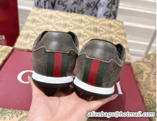 Unique Style Gucci Shift Sneakers in Washed-Effect Leather Black 1218049 2026