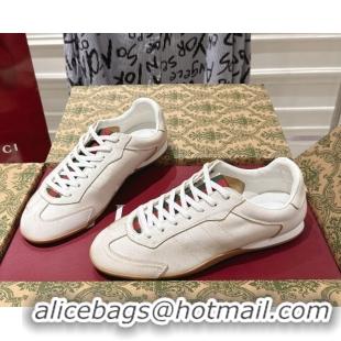 Pretty Style Gucci Shift Sneakers in Washed-Effect Leather White 1218050 2026