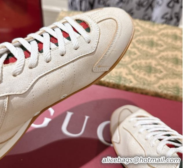 Pretty Style Gucci Shift Sneakers in Washed-Effect Leather White 1218050 2026