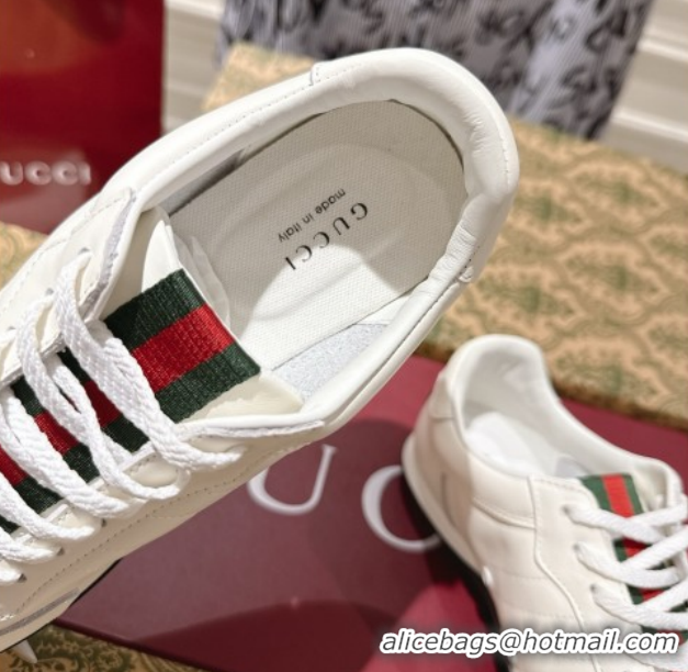 Durable Gucci Shift Sneakers in Calf Leather White 1218052 2026