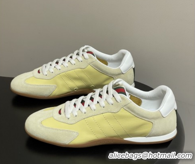 Good Looking Gucci Shift Sneakers in Suede and Leather Yellow 1218057 2026