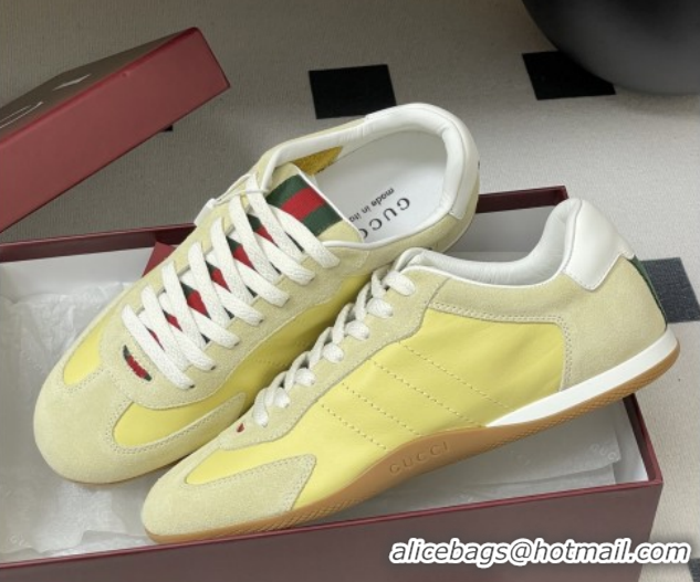 Good Looking Gucci Shift Sneakers in Suede and Leather Yellow 1218057 2026