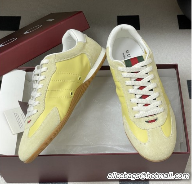 Good Looking Gucci Shift Sneakers in Suede and Leather Yellow 1218057 2026