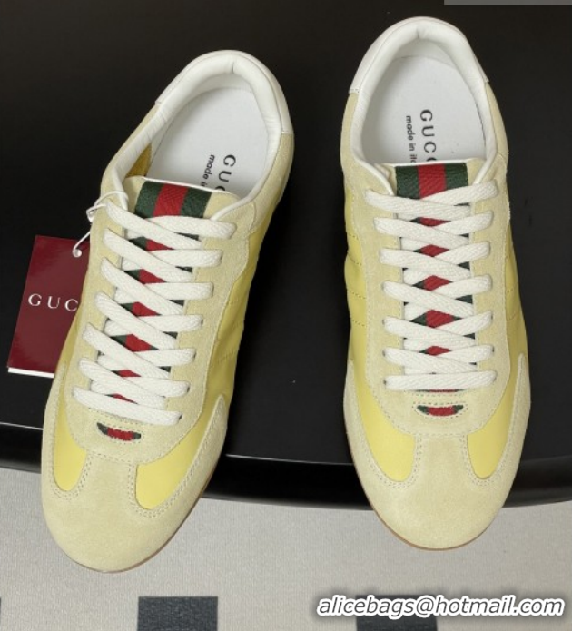 Good Looking Gucci Shift Sneakers in Suede and Leather Yellow 1218057 2026