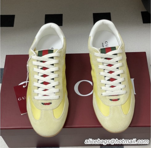 Good Looking Gucci Shift Sneakers in Suede and Leather Yellow 1218057 2026