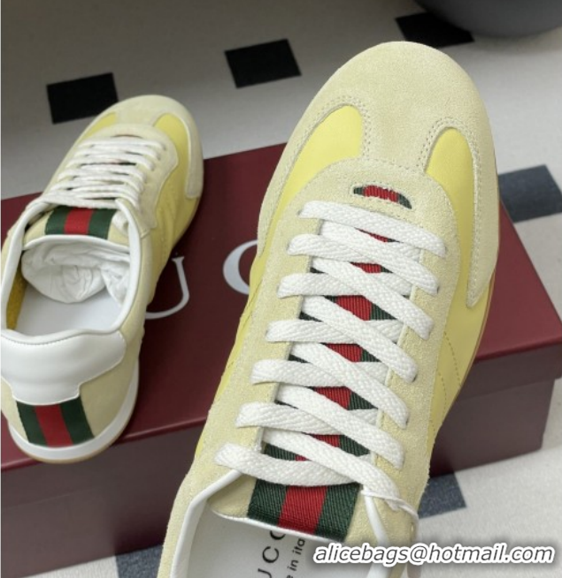 Good Looking Gucci Shift Sneakers in Suede and Leather Yellow 1218057 2026