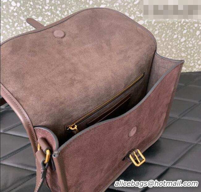 Best Price Valentino Antibes Shoulder Bag in Suede 2078 Dark Brown 2026