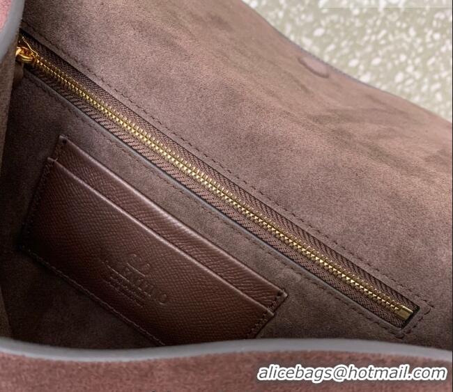 Best Price Valentino Antibes Shoulder Bag in Suede 2078 Dark Brown 2026