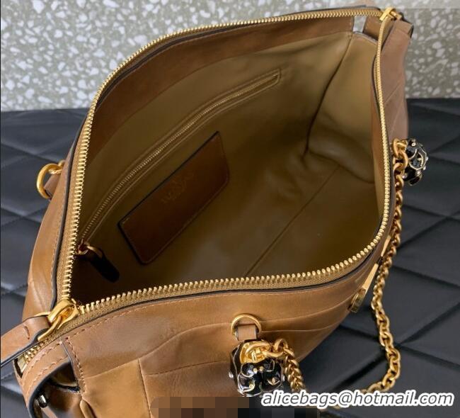 Buy Cheap Valentino Panthea HandBag in V Shiny and Matte Nappa Leather 0070 Brown 2026