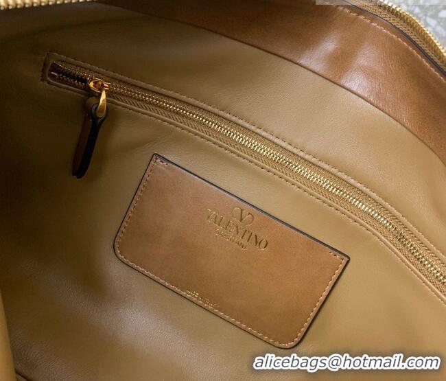 Buy Cheap Valentino Panthea HandBag in V Shiny and Matte Nappa Leather 0070 Brown 2026