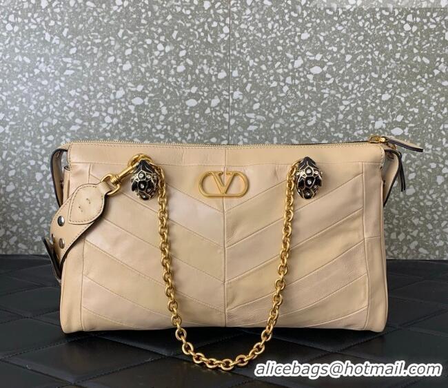 Best Grade Valentino Panthea HandBag in V Shiny and Matte Nappa Leather 0070 Nude 2026