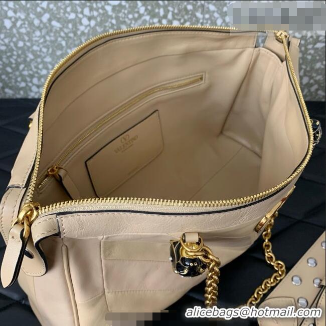 Best Grade Valentino Panthea HandBag in V Shiny and Matte Nappa Leather 0070 Nude 2026