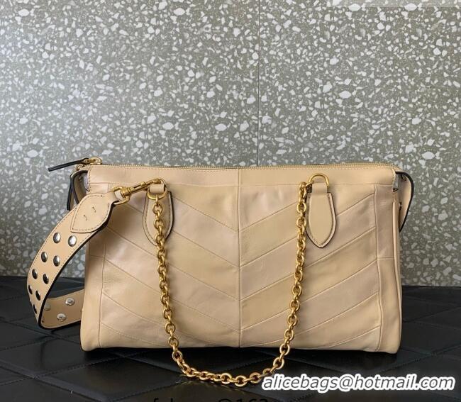 Best Grade Valentino Panthea HandBag in V Shiny and Matte Nappa Leather 0070 Nude 2026
