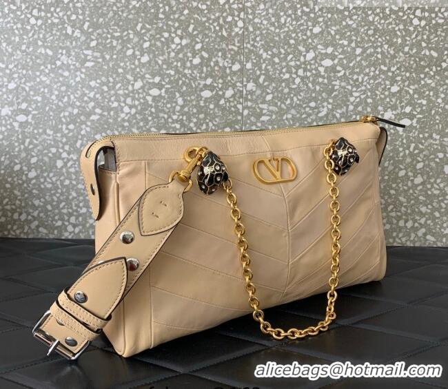 Best Grade Valentino Panthea HandBag in V Shiny and Matte Nappa Leather 0070 Nude 2026