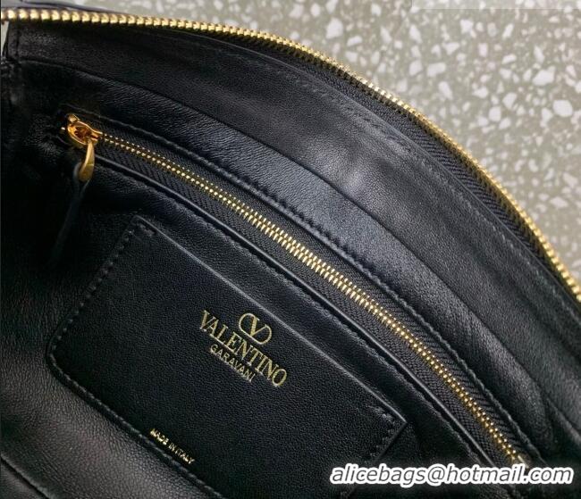 Grade Design Valentino Panthea Small HandBag in V Shiny and Matte Nappa Leather 0075 Black 2026