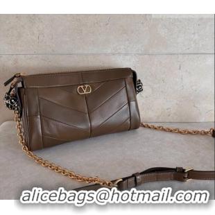 Good Taste Valentino Panthea Small HandBag in V Shiny and Matte Nappa Leather 8900 Oak Brown 2026