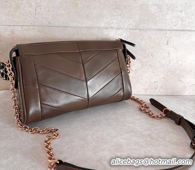 Good Taste Valentino Panthea Small HandBag in V Shiny and Matte Nappa Leather 8900 Oak Brown 2026