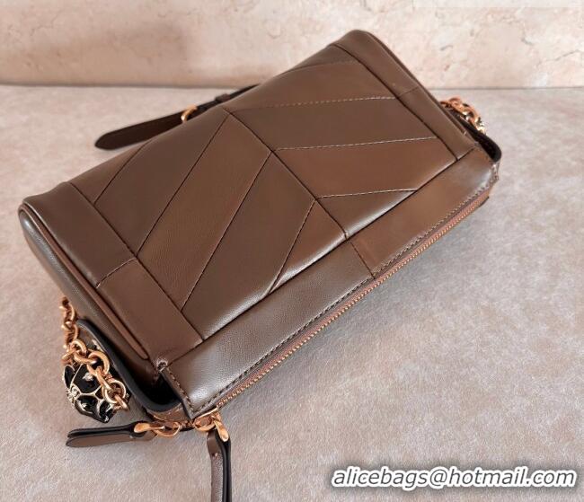 Good Taste Valentino Panthea Small HandBag in V Shiny and Matte Nappa Leather 8900 Oak Brown 2026