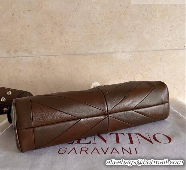 Top Quality Valentino Panthea HandBag in V Shiny and Matte Nappa Leather 2025 Oak Brown 2026